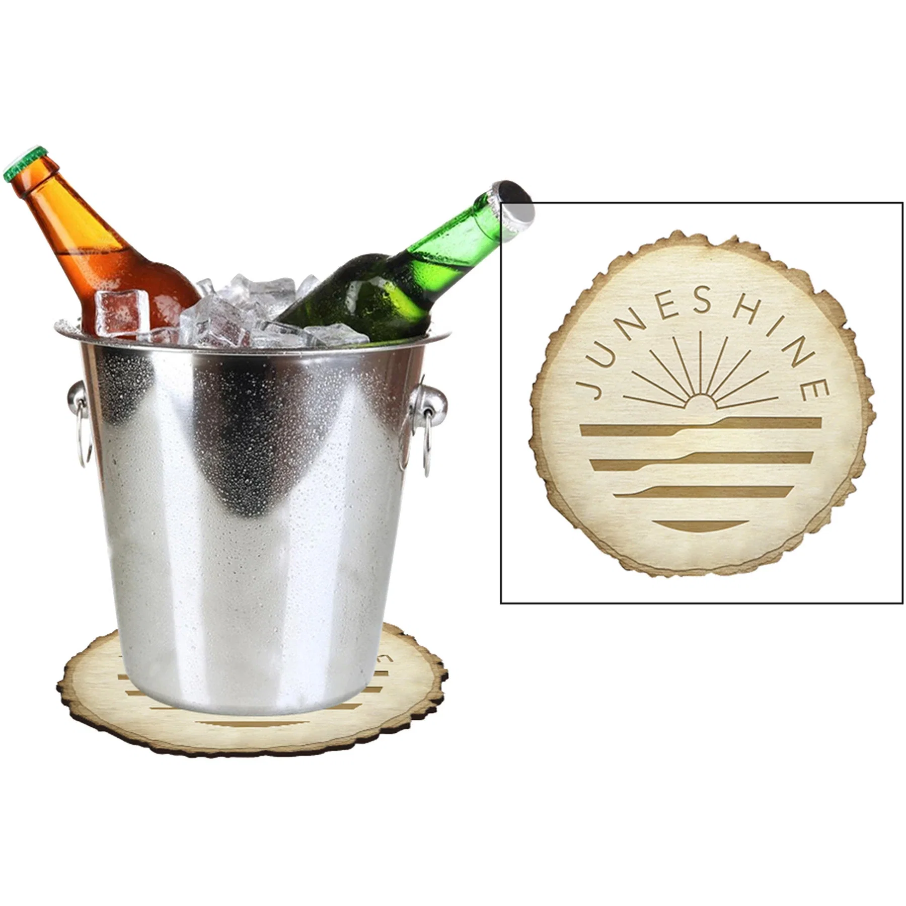 Wood Bucket Coaster — view 2