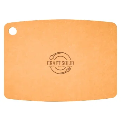 Natural wood fiber cutting board on a kitchen counter