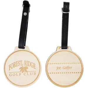 Laser-Engraved Wood Golf Bag Tags