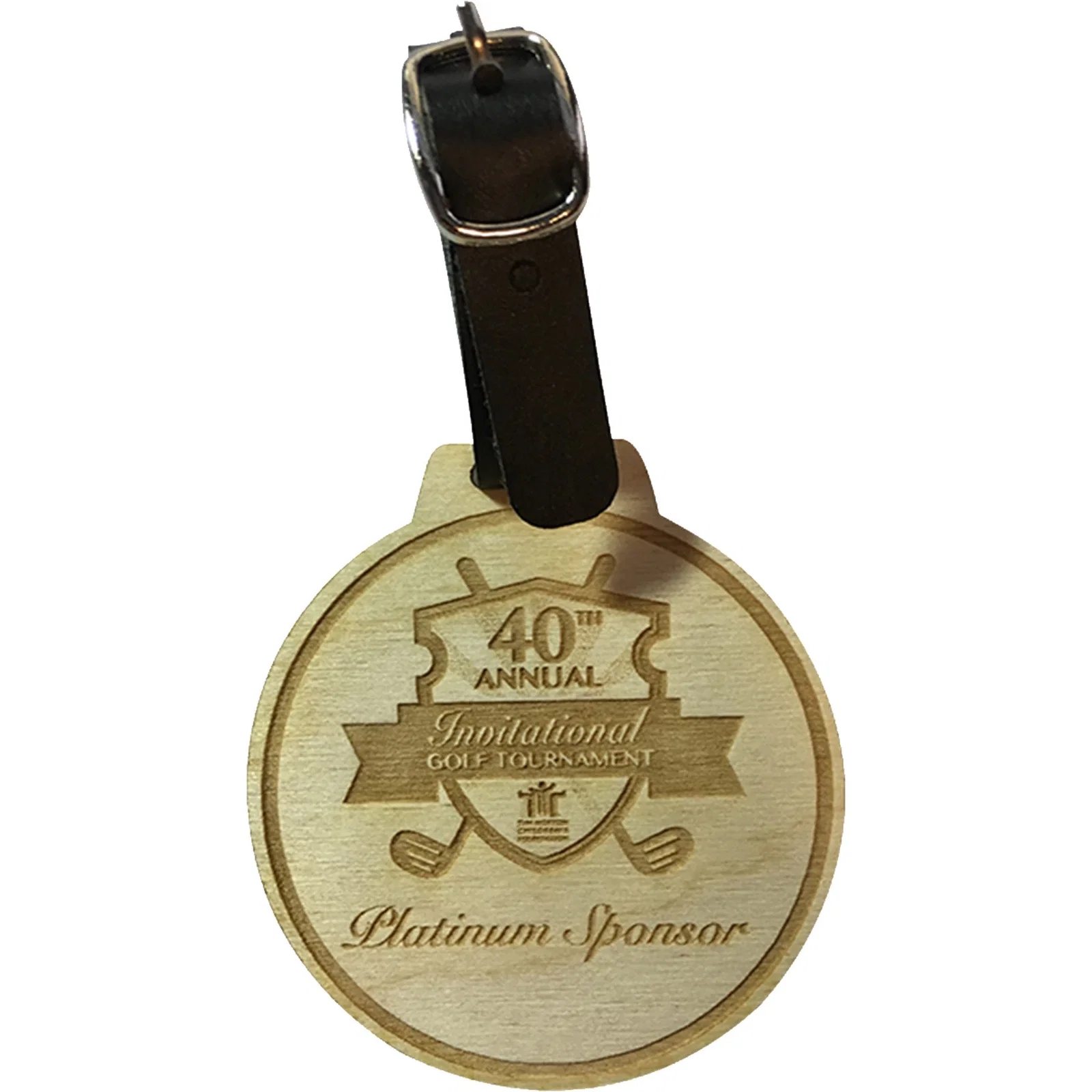 Wood Golf Bag Tags: 2" H x 2" W