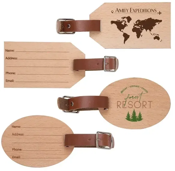 Custom Wood Luggage Tag — view 2