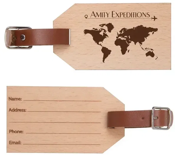 Custom Wood Luggage Tag — view 3