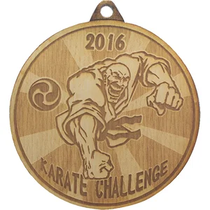 Wood Medals: 1 1/2" W x 1 1/2" H