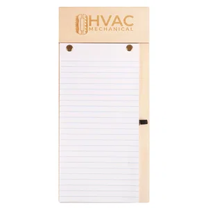 Wood Note Pad with Laser-Engraved Top, Extra Refill Pad