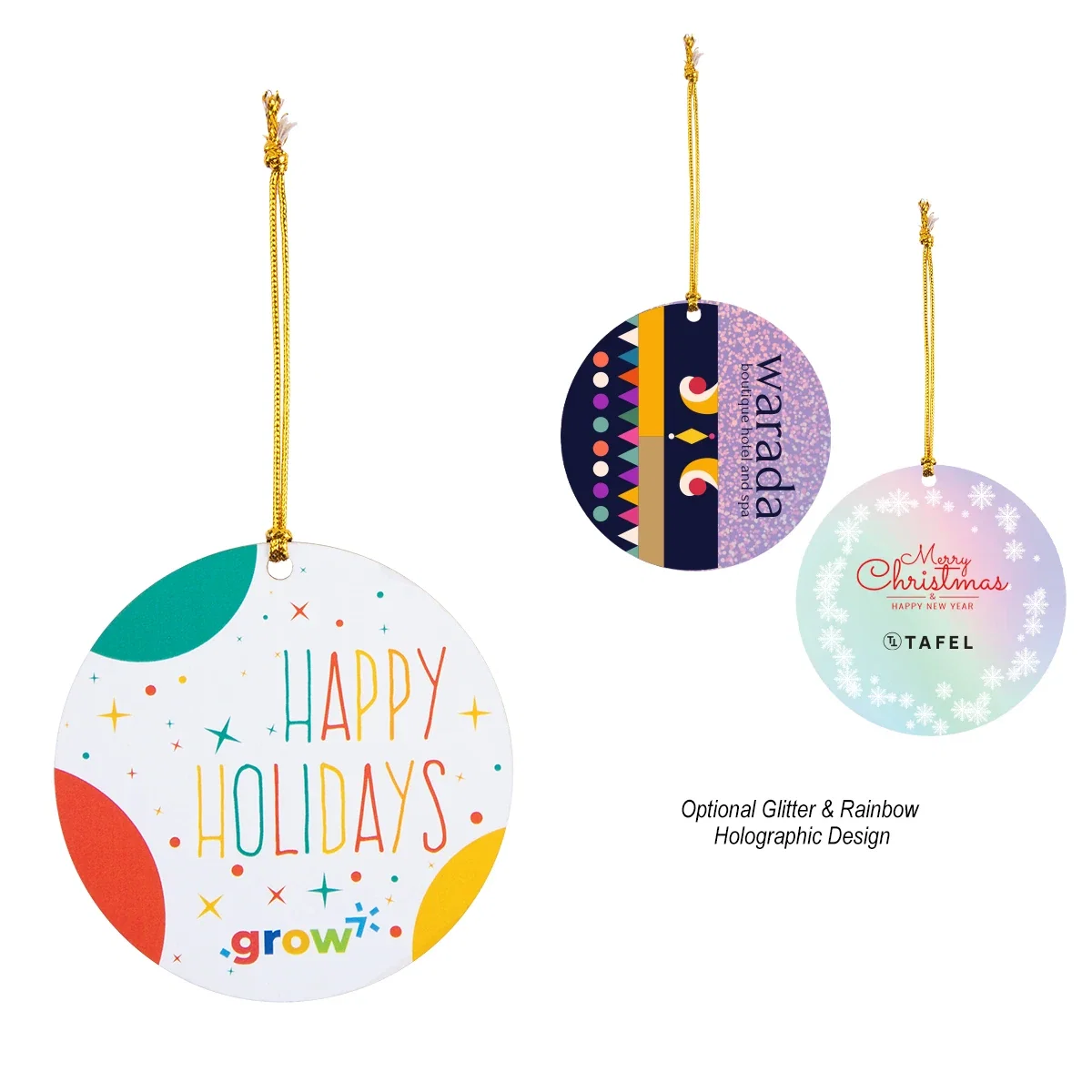 Face of the circular holiday disc ready for a printed design