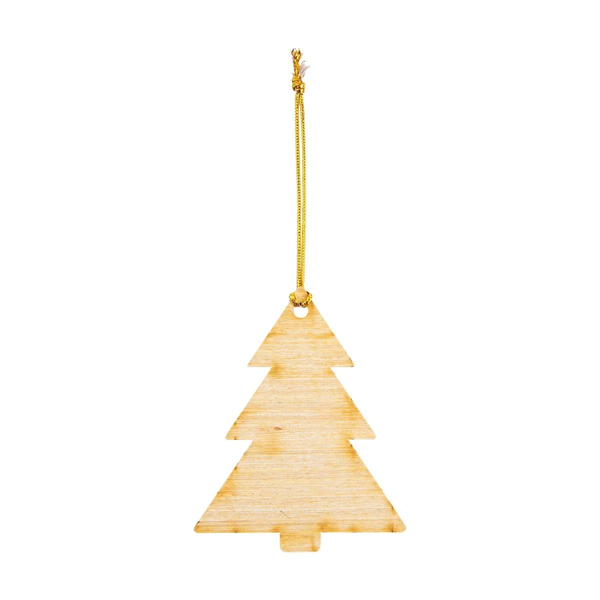 Grain and edge detail on a thin shaped holiday decoration