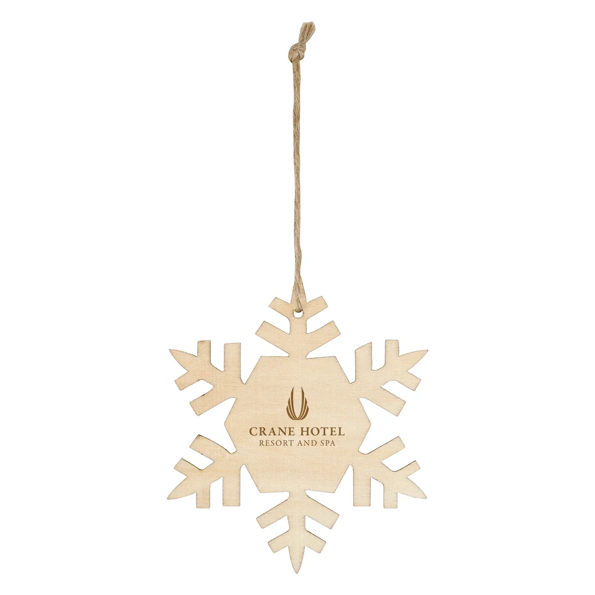 Natural wood grain across the flat ornament face