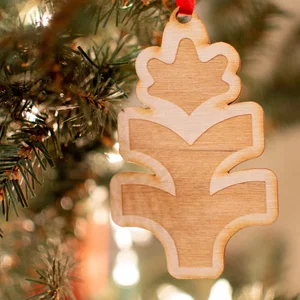 Wood Ornaments: 4" W X 4" H