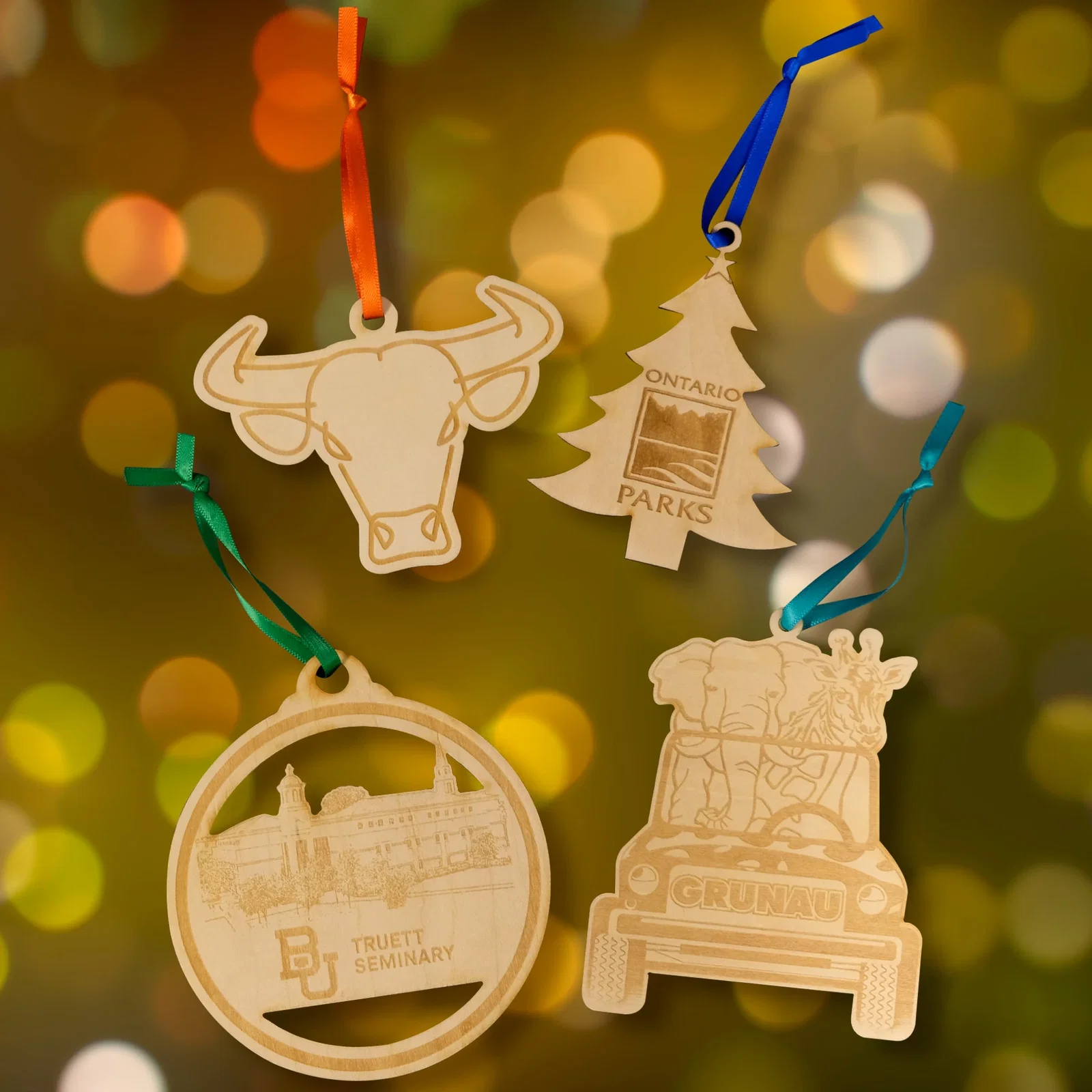Wood Ornaments: 3" W x 3" H — view 2