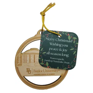 Custom Laser Engraved Wood Ornaments, 3" and 4"