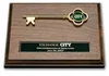Wood Plaque w/ 5-1/2" Gold Key in Gold