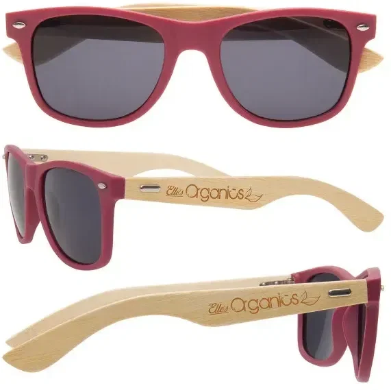 Custom Printed Wooden Bamboo Sunglasses — view 2