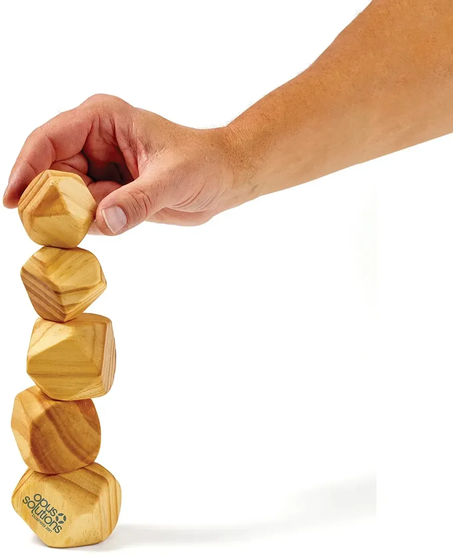 Custom Printed Wooden Stacking Zen Stones — view 3