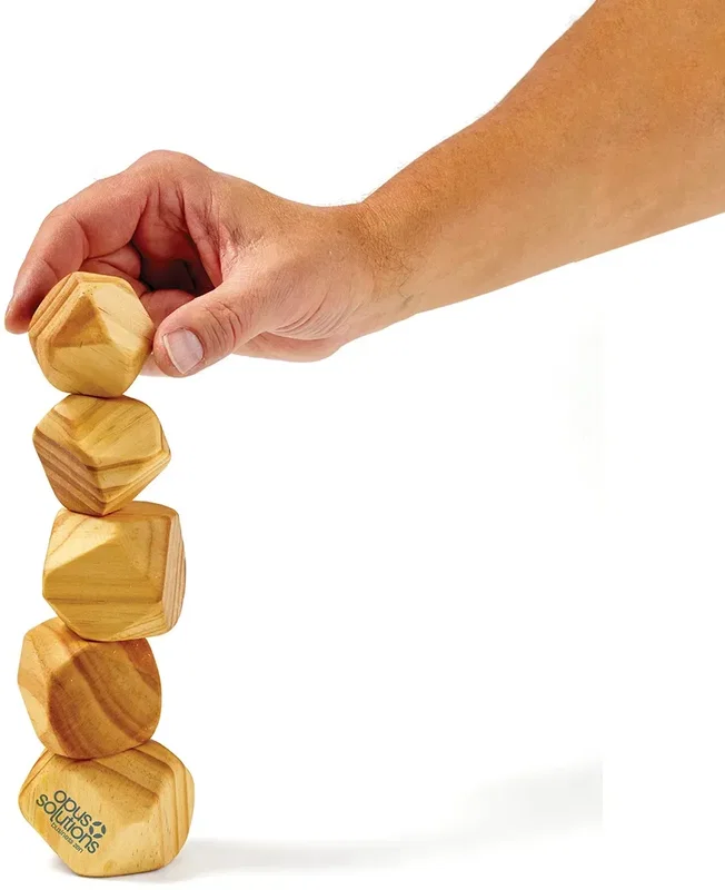 Custom Printed Wooden Stacking Zen Stones — view 3