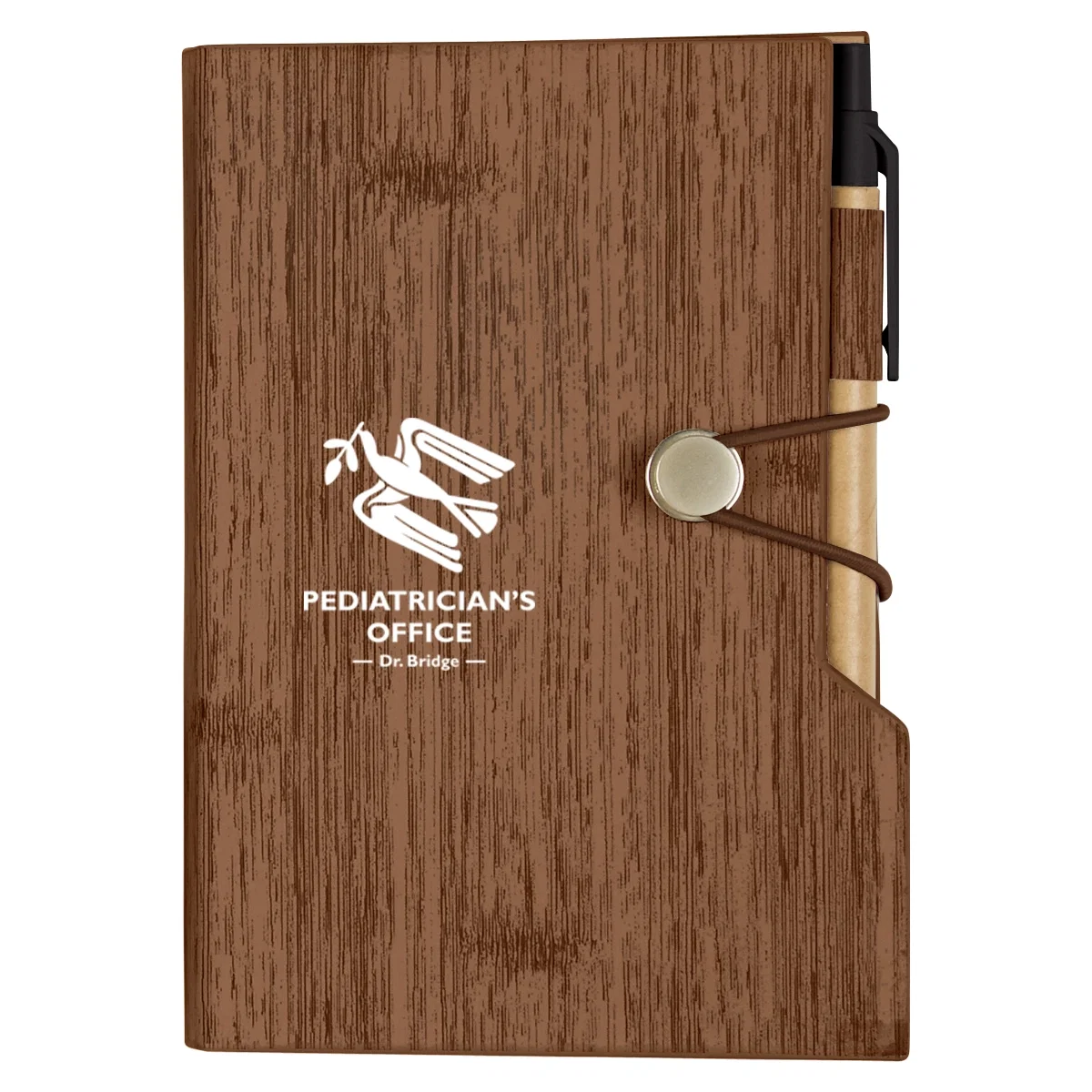 Brown cover opened to reveal the pads inside