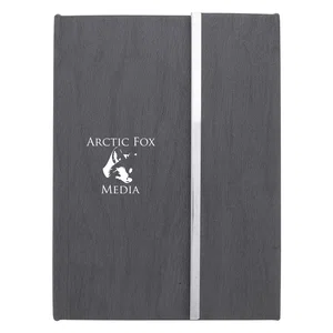 Woodgrain Padfolio With Sticky Notes And Flags