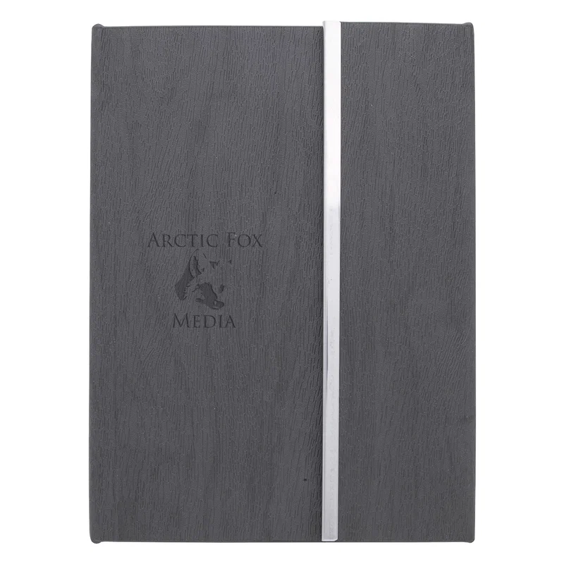 Woodgrain Padfolio With Sticky Notes And Flags — view 3
