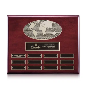 World Globe Perpetual Plaque With Twelve Engraving Inserts