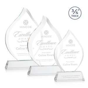 Starfire Crystal Flame Award on Tall Tapered Base