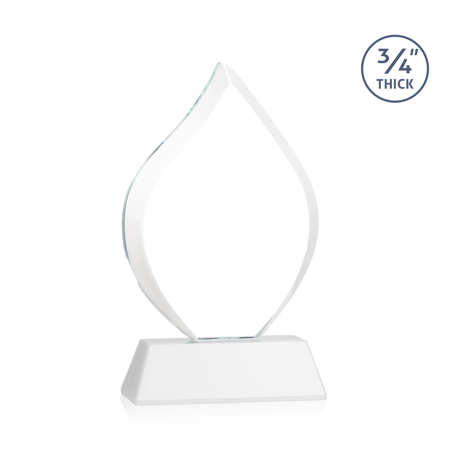 Custom Starfire Crystal Flame Award on Tall Tapered Base, with your logo for dealer and partner awards