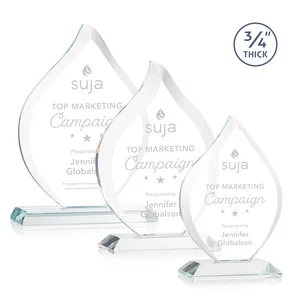 Starfire Crystal Flame Award With A Mitered Base