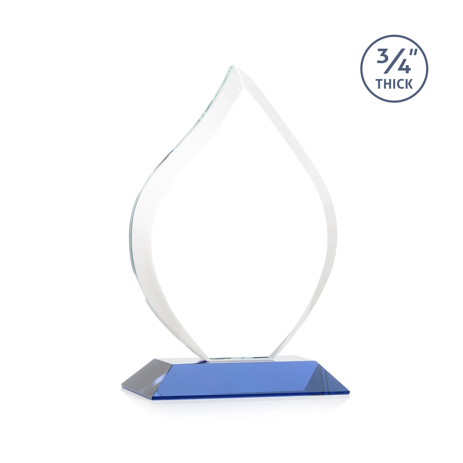 Custom Starfire Crystal Flame Award With A Mitered Base, with your logo for safety achievement programs