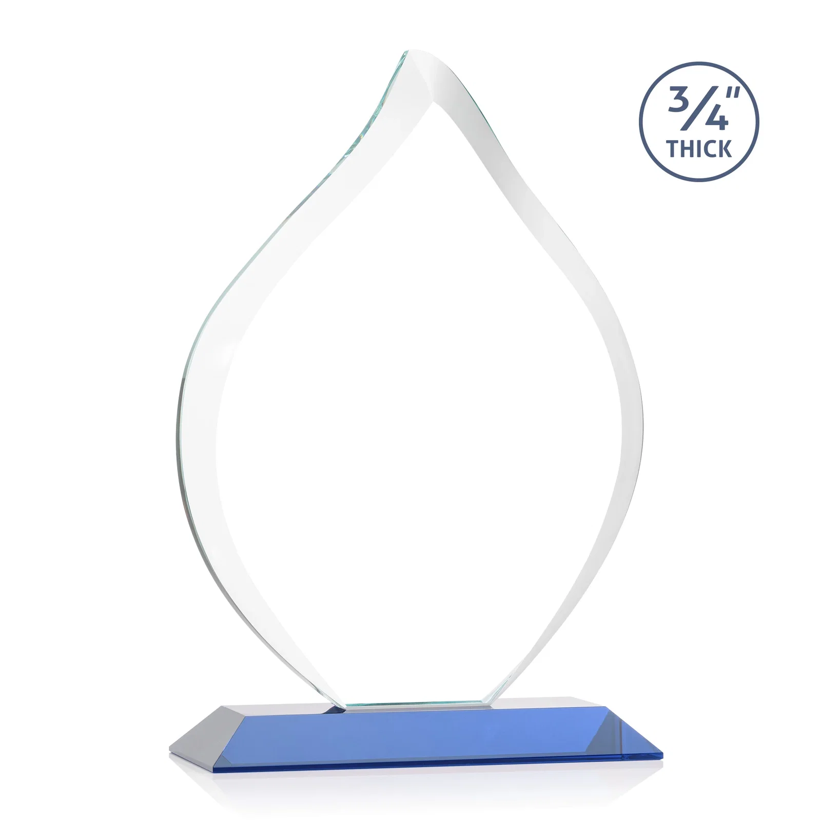 Custom Starfire Crystal Flame Award With A Mitered Base, with your logo for dealer and partner awards