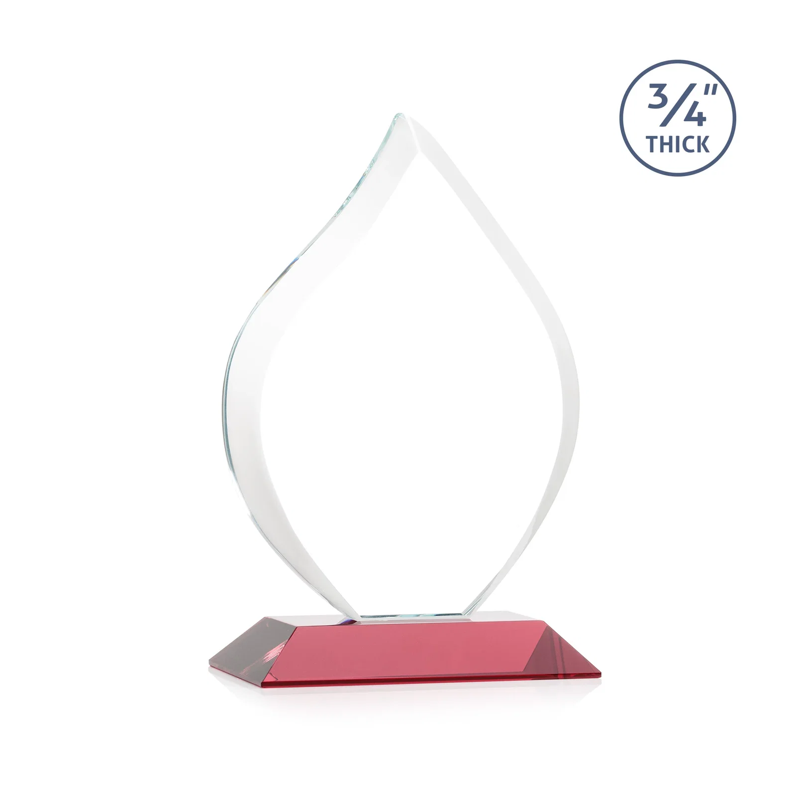 Personalized Starfire Crystal Flame Award With A Mitered Base, with your logo for service anniversary gifts