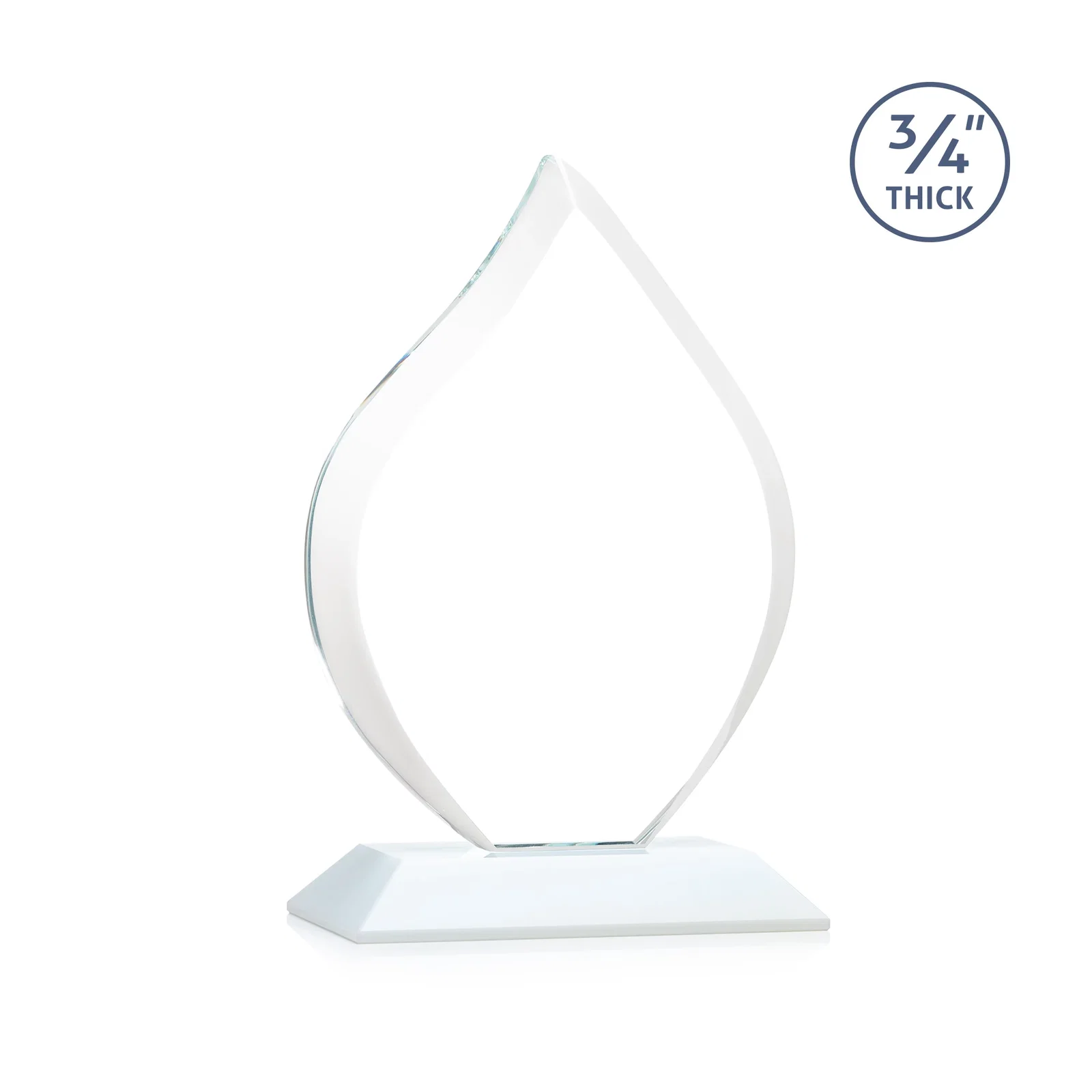 Personalized Starfire Crystal Flame Award With A Mitered Base, with your logo for safety achievement programs