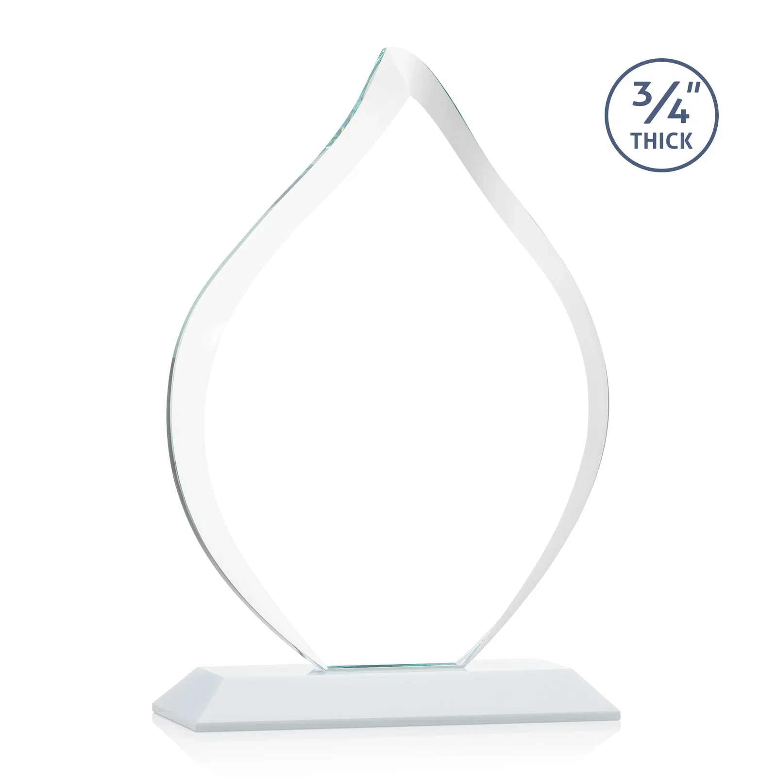 Personalized Starfire Crystal Flame Award With A Mitered Base, with your logo for dealer and partner awards