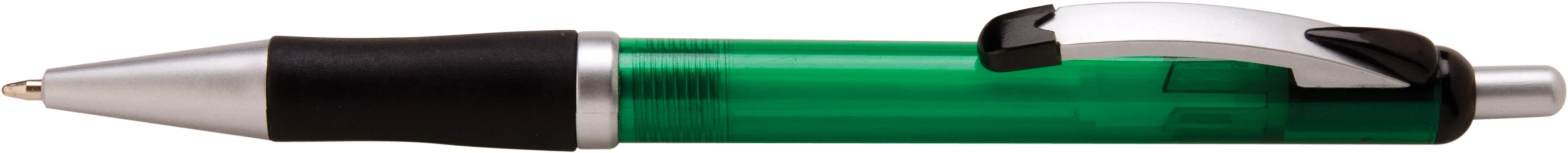 Worthington Translucent-Barrel Pen. Translucent plastic pen with rubberized grip for offices and trade shows, view 3