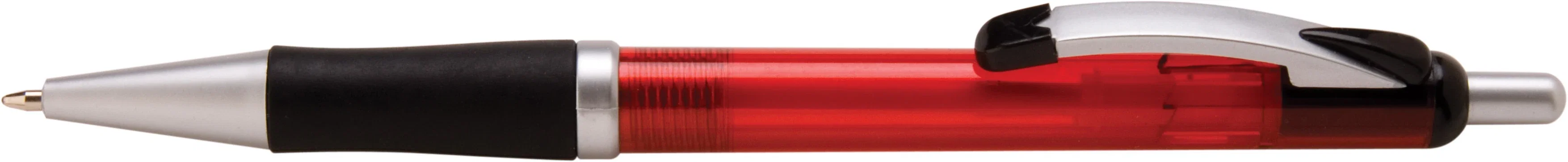 Worthington Translucent-Barrel Pen. Translucent plastic pen with rubberized grip for offices and trade shows, view 4