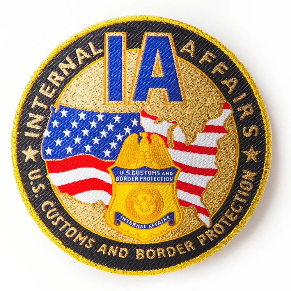 Rear of the woven badge shown up close