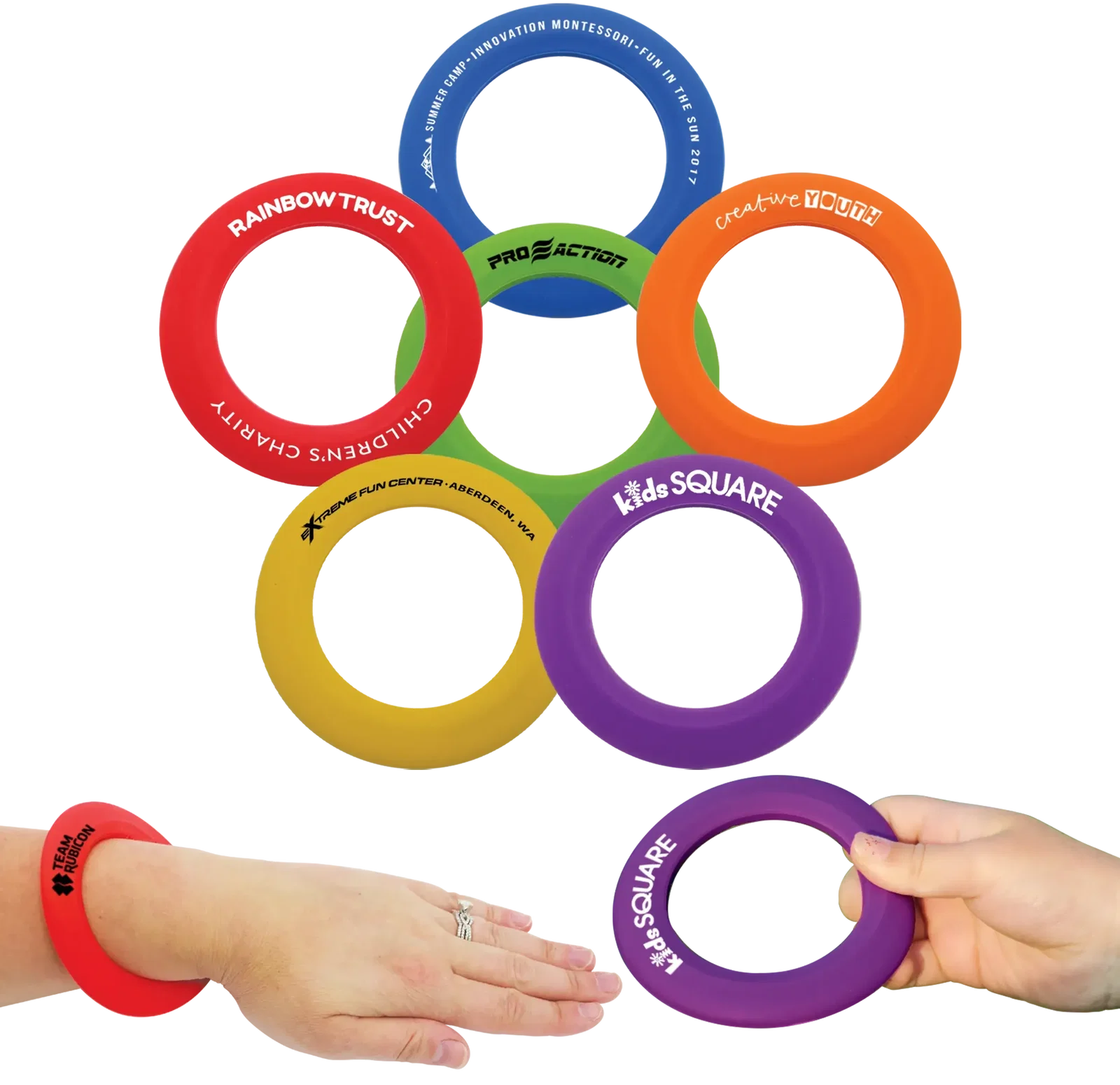 Customizable Silicone Stress Wrist Disc and Throwing Toy