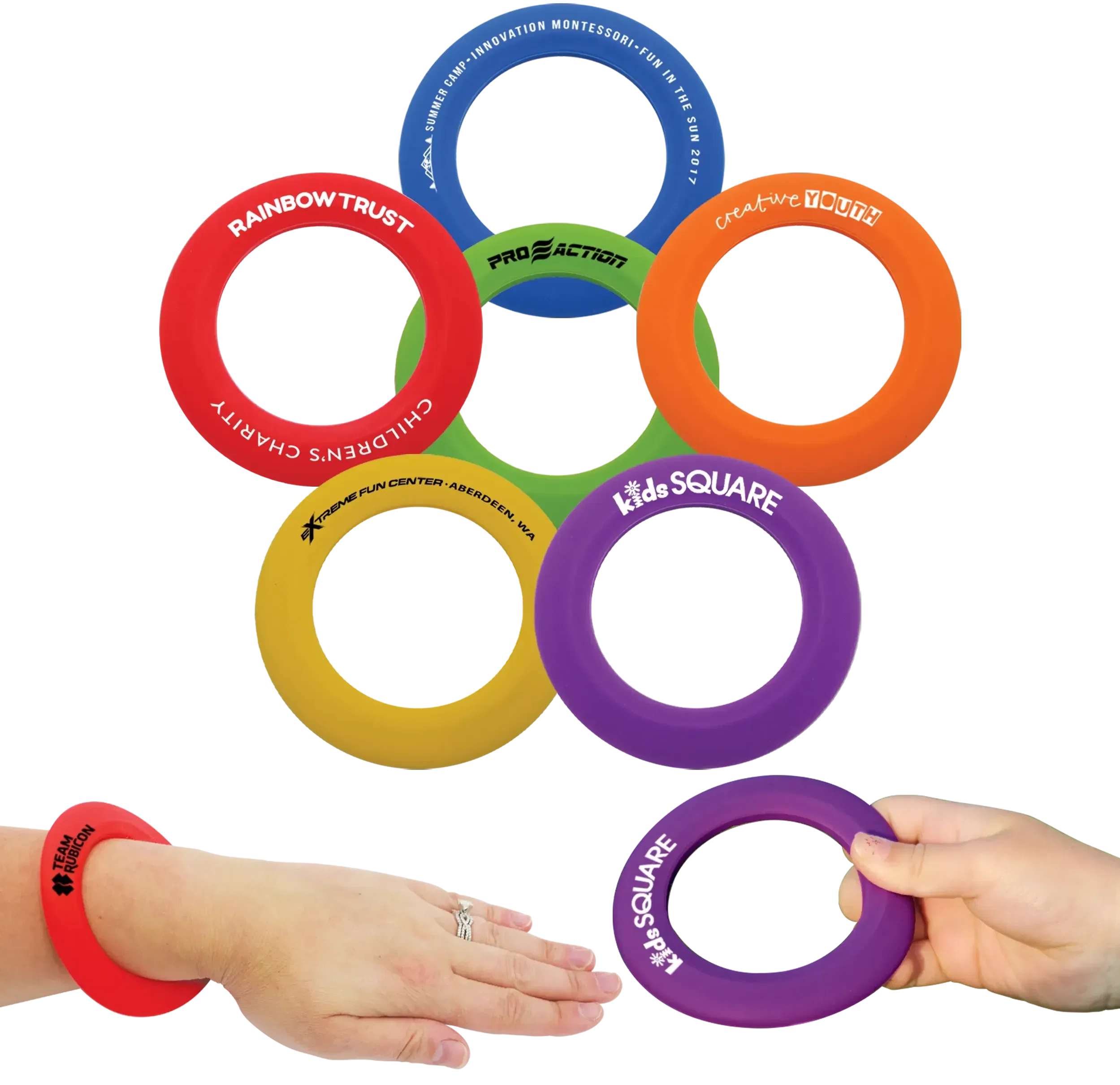 Customizable Silicone Stress Wrist Disc and Throwing Toy