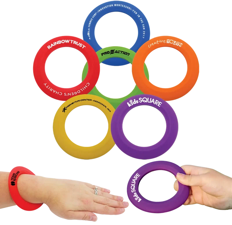 Customizable Silicone Stress Wrist Disc and Throwing Toy