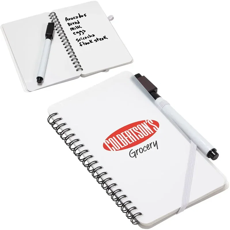 Write and Wipe custom branded erasable jotter notebook with logo area