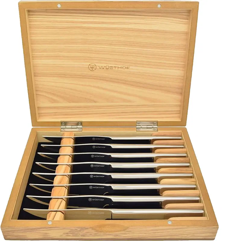 Wusthof 8 pc Steak Knife Set w/ Olivewood Chest — view 1