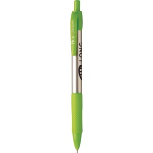 Plastic Hybrid-Ink Ballpoint Pen with Ribbed Grip, 5 39/64" L