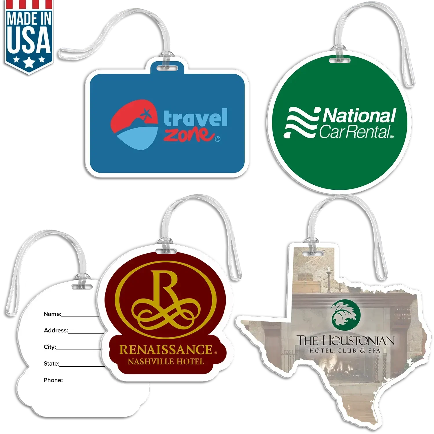 Custom BagTag (XL) with Clear Loop — view 2
