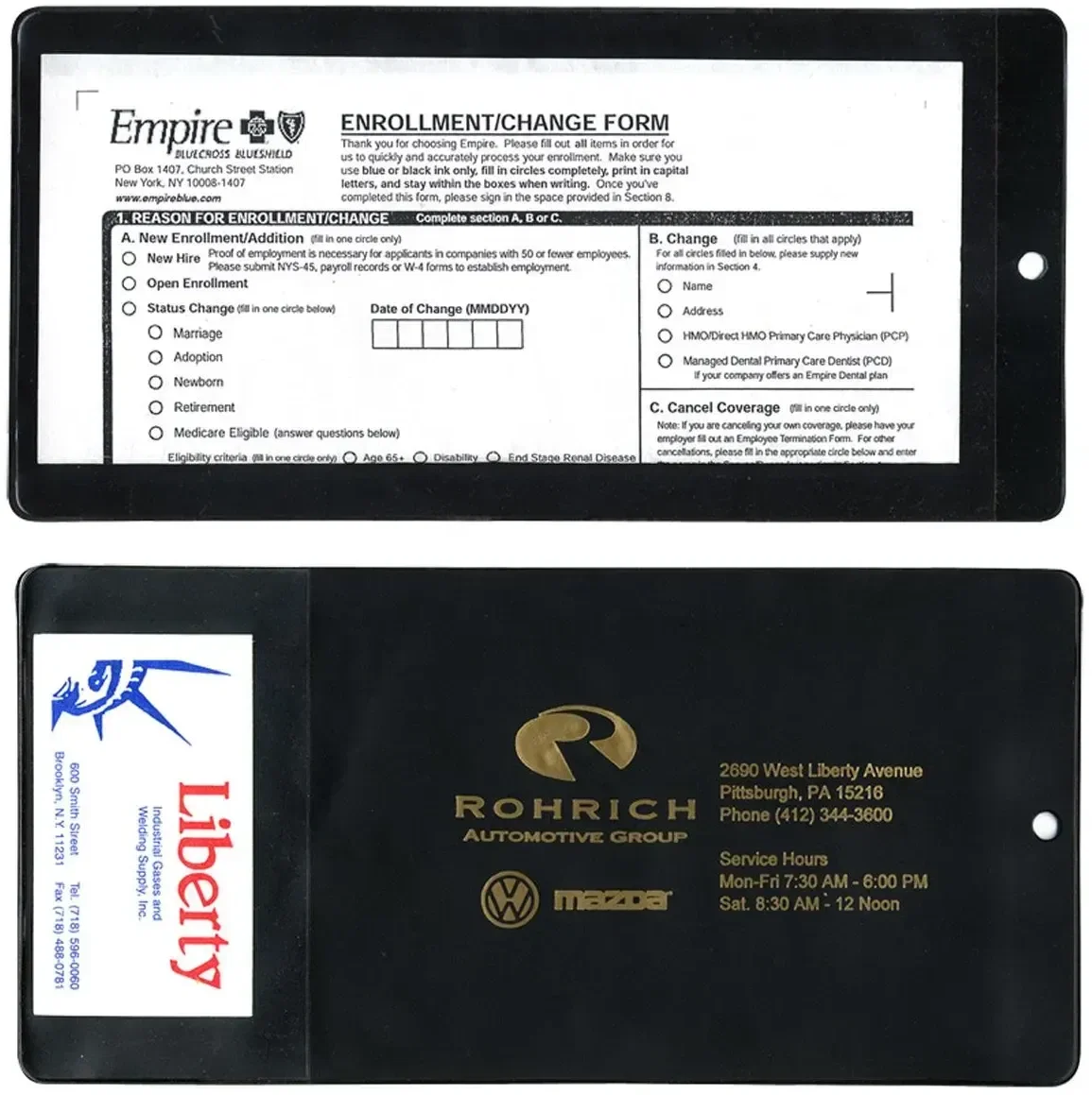 Custom Branded XL Policy Holder with Extra Pocket — view 3