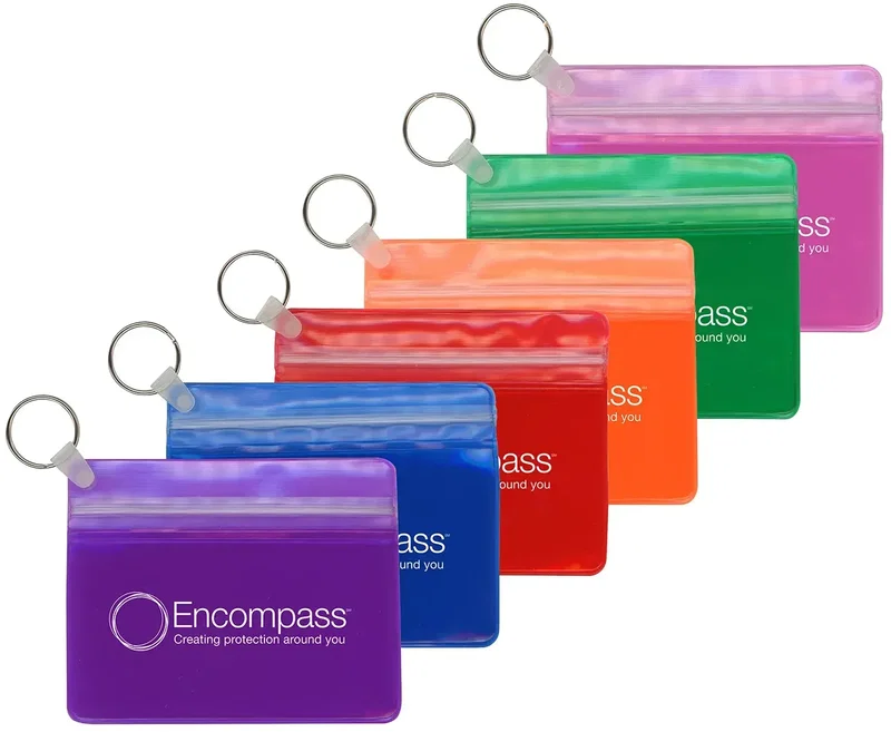 Custom Branded XL Waterproof Wallet with Key Ring — view 2