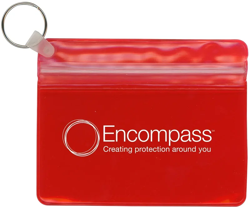 Custom Branded XL Waterproof Wallet with Key Ring — view 6