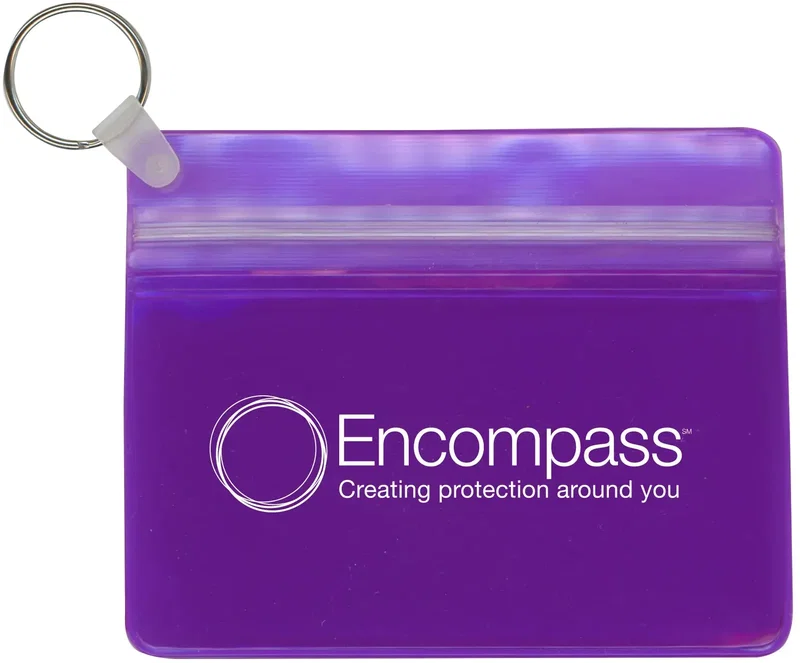 Custom Branded XL Waterproof Wallet with Key Ring — view 7
