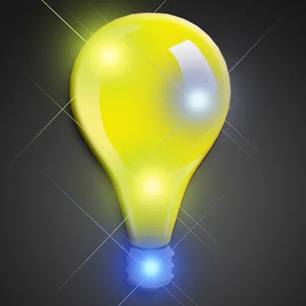 Yellow Light Bulb Flashing Lapel Pins — view 3