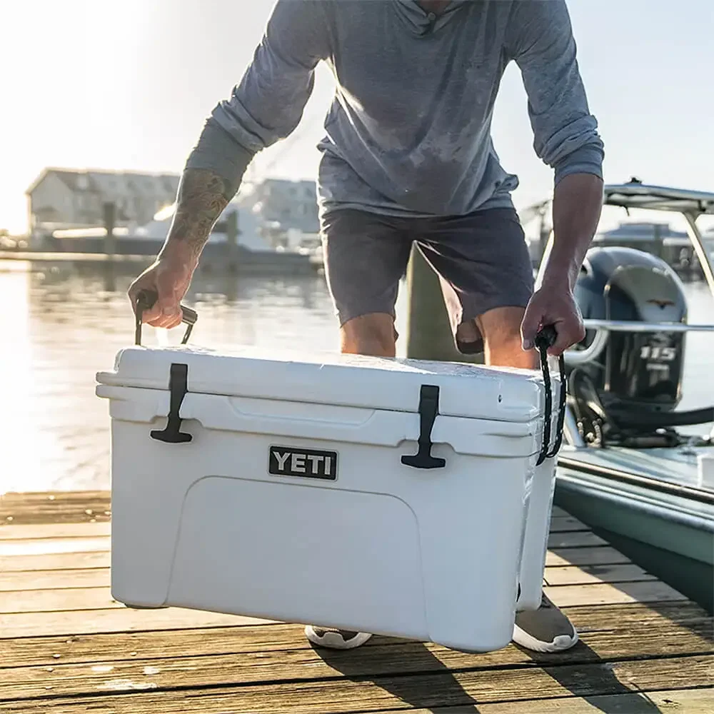 Yeti Tundra 45 Hard Cooler held in hand