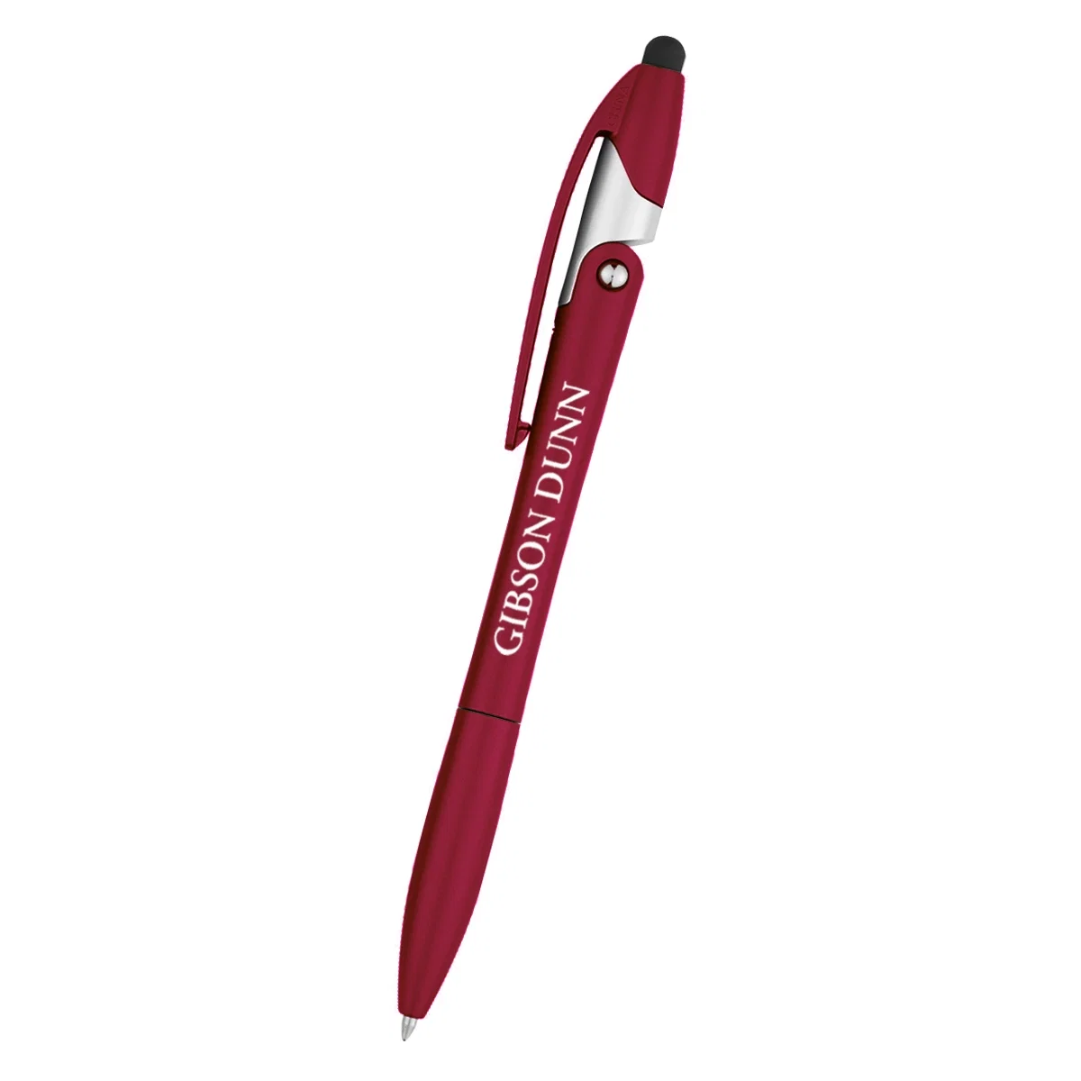Orange pen bent into its supporting stand shape