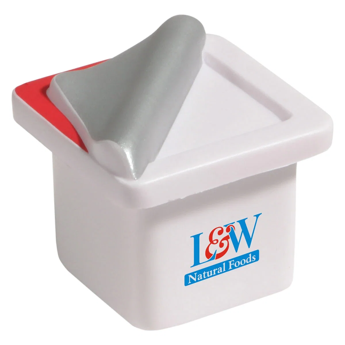 Yogurt shaped stress reliever with a pad-printed side imprint