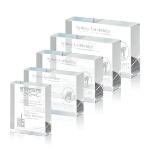 Extra Thick Freestanding Optical Crystal Rectangle Award