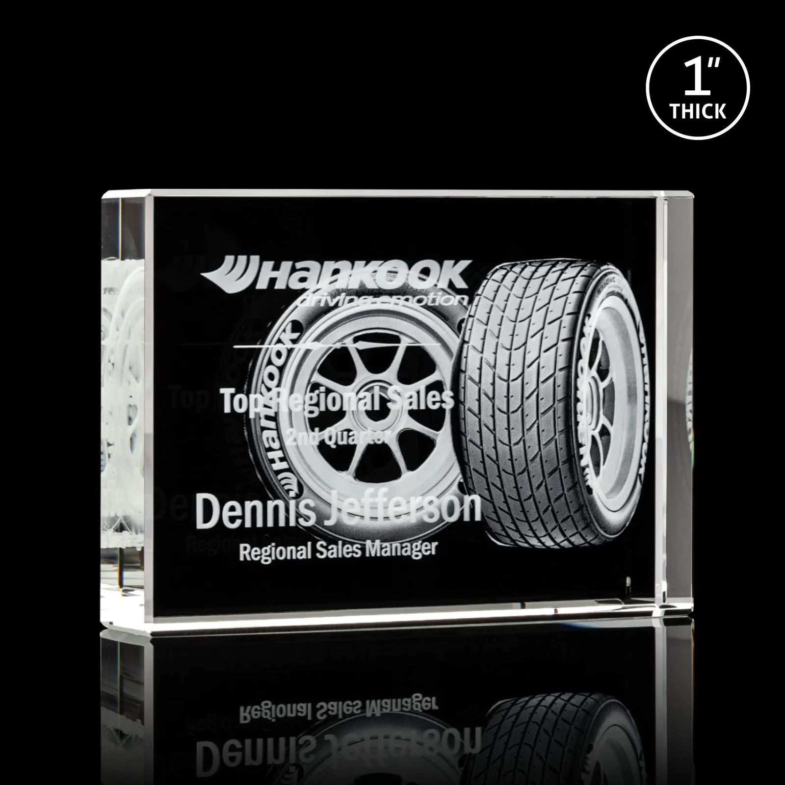 Personalized Extra Thick Freestanding Optical Crystal Rectangle Award, awards for employee recognition